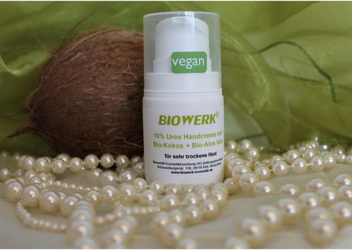 Biowerk® 10% Urea Handcreme mit Bio-Kokos + Bio-Aloe Vera 50ml